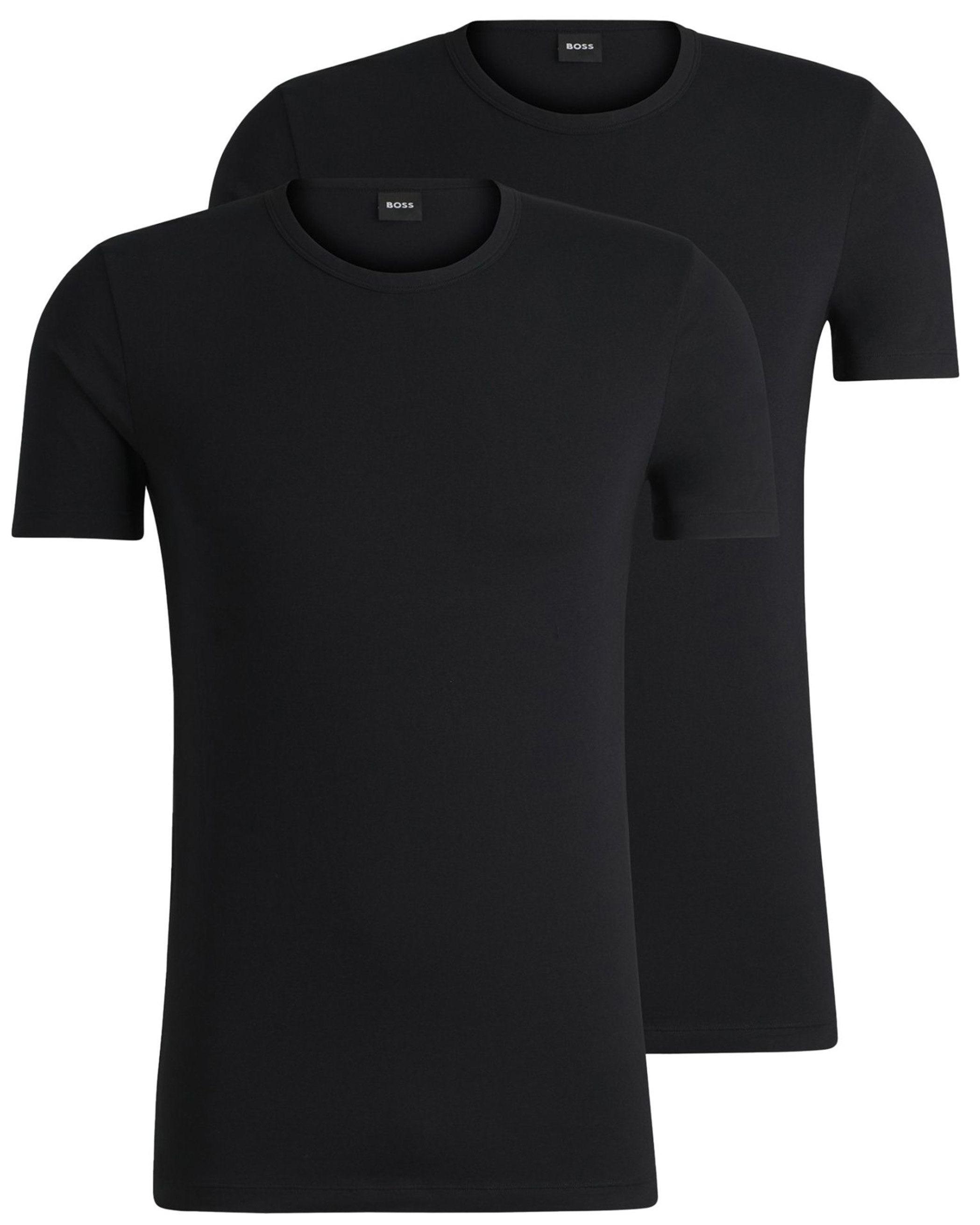 Boss T-shirt Modern slim fit 2-pack zwart